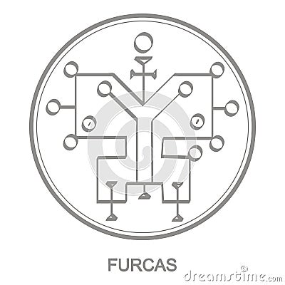 Vector icon with symbol of demon Furcas Vector Illustration