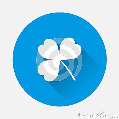 Vector icon three-leafed clover illustration on blue background Vector Illustration