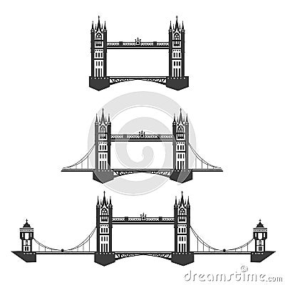 Vector icon of the Tower Bridge Vector Illustration