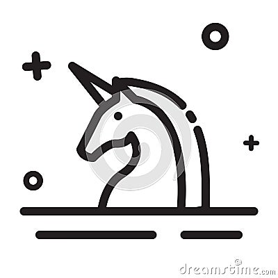 Vector icon. Unicorn, unicorn start up company icon. Modern outline icon for any purposes Vector Illustration