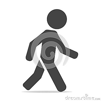 Vector icon of a walking pedestrian. Illustration of a walking m Vector Illustration