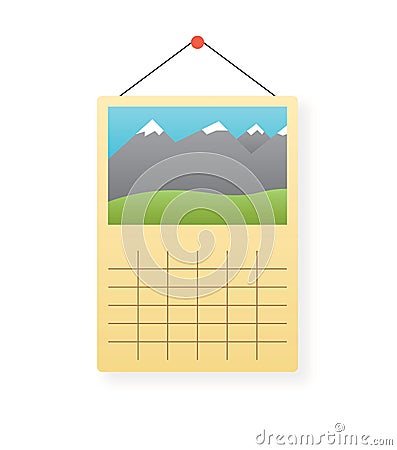 Vector icon of wall calendar isolated Stock Photo