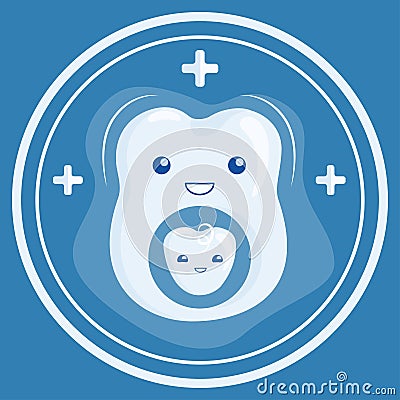 Vector icon of white and healthy pregnant woman, cure icon, dentistry for pregnant women sign. Vector Illustration