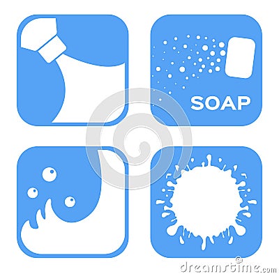 Vector icon : White moisturizer and collagen Foam Cream Mousse Soap bubble and Lotion Vector Illustration