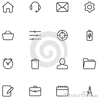 Vector icons and buttons for web interface or mobile applicatio Vector Illustration