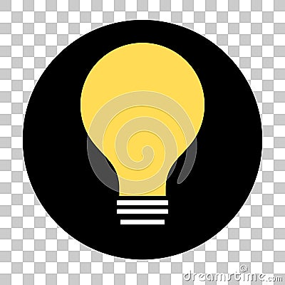 Black round light bulb icon. A generic vector that can be used for tips and explanations. Vector Illustration