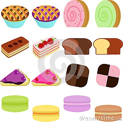 Vector Icons : Cute Sweet Cake Vector Illustration