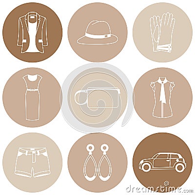 Vector icons design concept of fashion accessories Vector Illustration