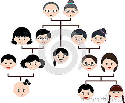 Vector Icons: Family Tree Stock Photo