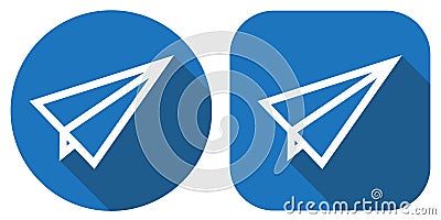 The icon to send a message. Paper plane. The icon in a flat design. Stock Photo