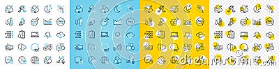 Vector icons set of Chemistry lab, New message and Time management line icons. For web app. Vector Vector Illustration