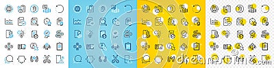 Vector icons set of Compliance, Recovery data and Intestine line icons. For web app. Vector Stock Photo
