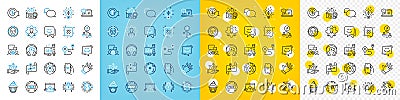Vector icons set of Dollar exchange, Outsourcing and Face detect line icons. For web app. Vector Vector Illustration