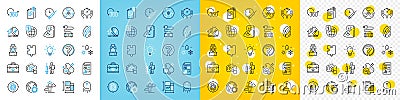 Vector icons set of Floor plan, Fingerprint and Selenium mineral line icons. For web app. Vector Stock Photo