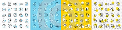 Vector icons set of Idea, Edit user and Direction line icons. For web app. Vector Vector Illustration
