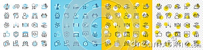 Vector icons set of Message, Clean bubbles and Smartphone protection line icons. For web app. Vector Vector Illustration