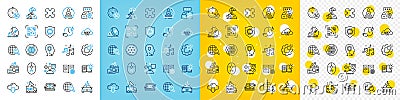 Vector icons set of Patient, Music and Qr code line icons. For web app. Vector Stock Photo