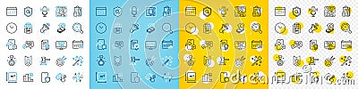 Vector icons set of Quick tips, Magic wand and Power line icons. For web app. Vector Stock Photo