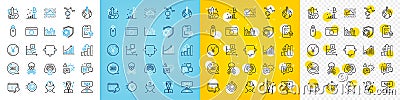 Vector icons set of Swipe up, Graph chart and Calendar line icons. For web app. Vector Vector Illustration