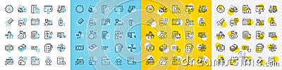 Vector icons set of Versatile, Armed robbery and Discounts bubble line icons. For web app. Vector Stock Photo
