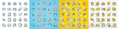 Vector icons set of Voting ballot, Calendar and Meeting line icons. For web app. Vector Vector Illustration