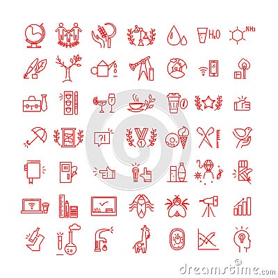 Vector icons set on white background. Vector Illustration