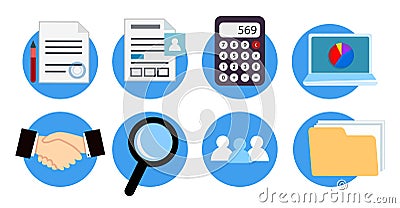 Vector Icons for website design accounting services Vector Illustration