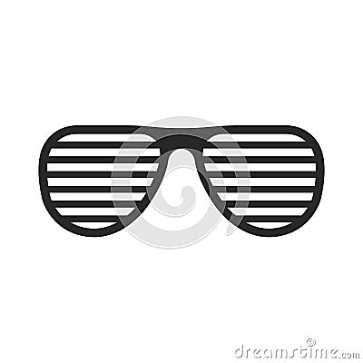 Vector illstration of shutter glasses icon on white background. Isolated. Vector Illustration