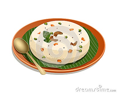 Vector illustation of Upma or rava upma Vector Illustration