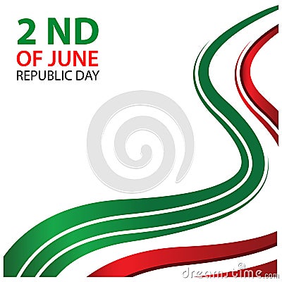 Vector illustration abstract background Italy Independence Day of June 2. Designs for posters, backgrounds, cards, banners, sticke Vector Illustration