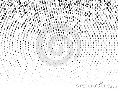 Vector Illustration of abstract big data numeric business background Vector Illustration