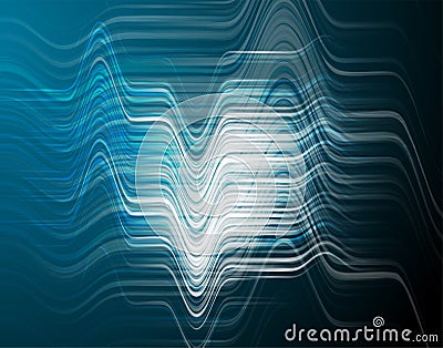 Vector illustration of abstract blue wave background Vector Illustration