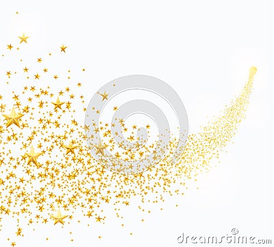 Vector illustration of abstract falling golden stars, dust Vector Illustration