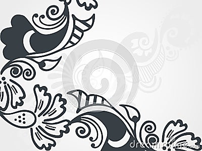 Vector illustration of abstract floral silhouette Vector Illustration