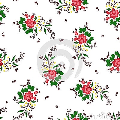 Vector illustration of abstract flower bouquet pattern Cartoon Illustration