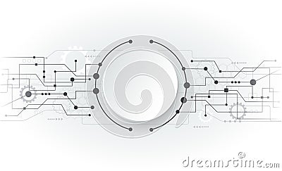 Vector illustration Abstract futuristic white circuit board Vector Illustration