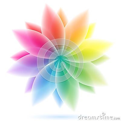 Vector illustration of abstract geometric rainbow flower Vector Illustration