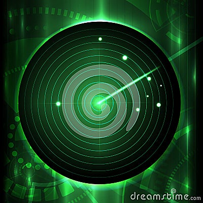 Vector illustration of abstract vector radar screen Vector Illustration