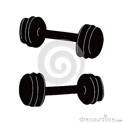 Vector illustration of collapsible dumbbells. Vector Illustration