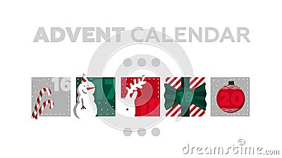 Advent calendar. Part 4 Vector Illustration