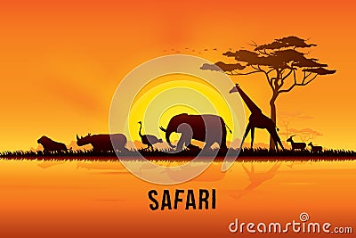 Vector illustration of Africa landscape Vector Illustration