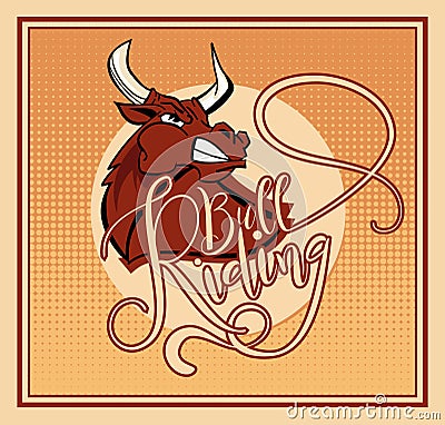 Vector illustration aggressive fighting bull. Vector Illustration