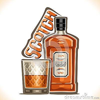 Vector illustration of alcohol drink Scotch Whisky Vector Illustration