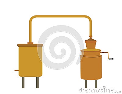 Vector illustration alembic apparatus for distill essential oils and alcoholic beverages. Vector Illustration