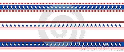 Patriotic border divider american usa flag Vector Illustration