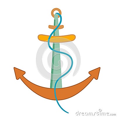 Vector illustration anchor on white isolated background Vector Illustration