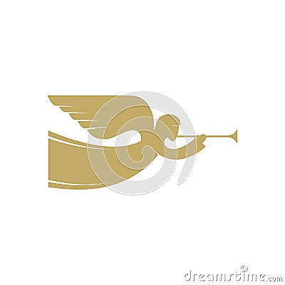 Vector illustration. The angel with the trumpet is God's herald Vector Illustration