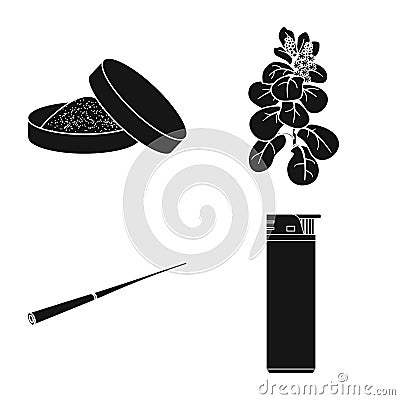 Vector design of anti and habit sign. Set of anti and tobacco stock vector illustration. Vector Illustration