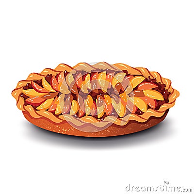 Vector illustration with apple pie crumble. Vector Illustration