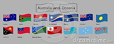 Vector and Illustration Australia and Oceania Flag Vector Illustration